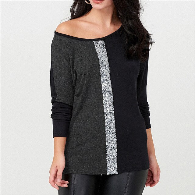 Ladies Tops and Blouses 2019 Off Shoulder Long Sleeve Shirt