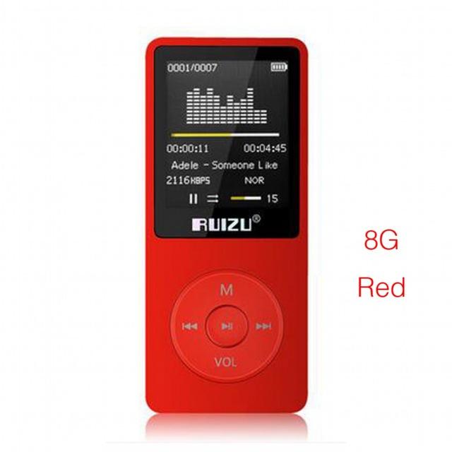 100% original English version Ultrathin MP3 Player with 8GB storage and 1.8 Inch Screen can play 80h, Original RUIZU X02