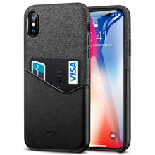 Load image into Gallery viewer, High Grade Leather with Soft Fabric Thin Light Card Slot Shockproof Case for Apple iPhone X