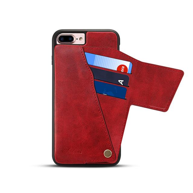 Luxury Rotating Flip Leather Case for iPhone 7 8 Plus Card Slot Back Case PU Leather Cover for iPhone 6 6S Plus Vintage Coque