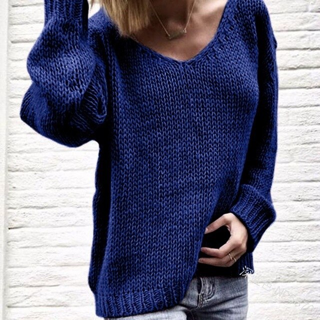 Litthing 2019 V Neck Women Sweaters And Pullovers Knitted Autumn Winter Clothing