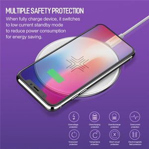 10W Wireless Charger , Qi Fast Wireless Charging Pad LED Breathing Light For iPhone X8 Samsung Note 8 S8 S7 S6 *47% OFF* - ColaPa - Discover Hot Mobile Accessories Online