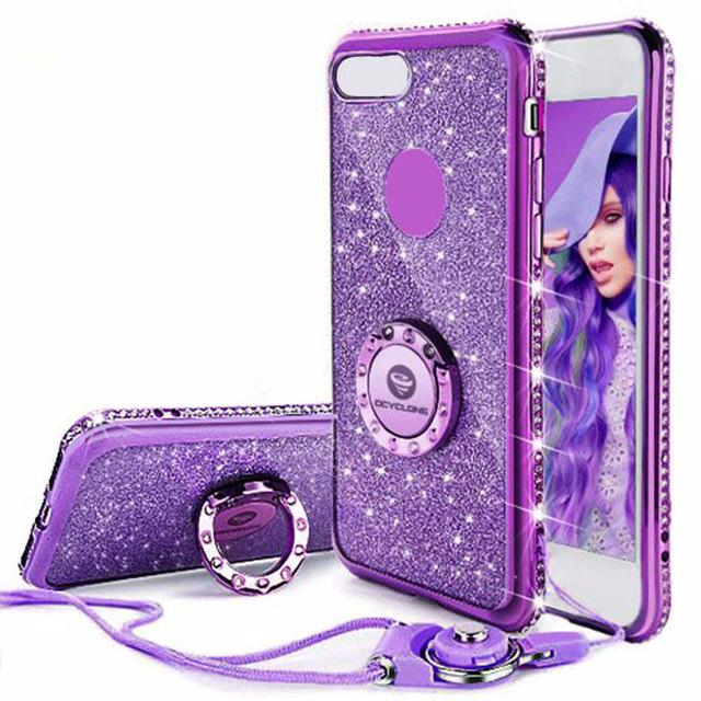 Bling Diamond Rhinestone Bumper Ring Stand Thin Soft Protective iPhone Case *42% OFF* - ColaPa - Discover Hot Mobile Accessories Online