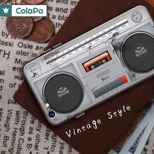 Cool Vintage Pattern Case For iPhone 6 6s 7 8 7Plus 6plus 8plus Fashion Broken Camera Radio Cassette Hard PC Protective Shell