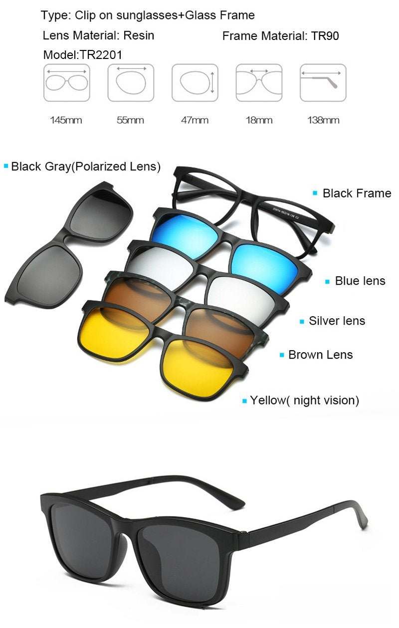 5 IN 1 MAGNETIC LENS SWAPPABLE SUNGLASSES