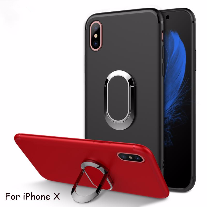 Toraise Case for iPhone X Car Holder Stand Magnetic Suction Bracket Finger Ring TPU Case For iPhoneX - ColaPa - Discover Hot Mobile Accessories Online