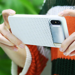 Honeycomb Hollow Heat Dissipation Plastic hard PC +Metal Stand Case For iPhone