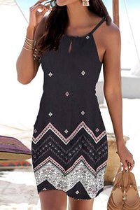 Zraus Printed Sling Sleeveless Dress