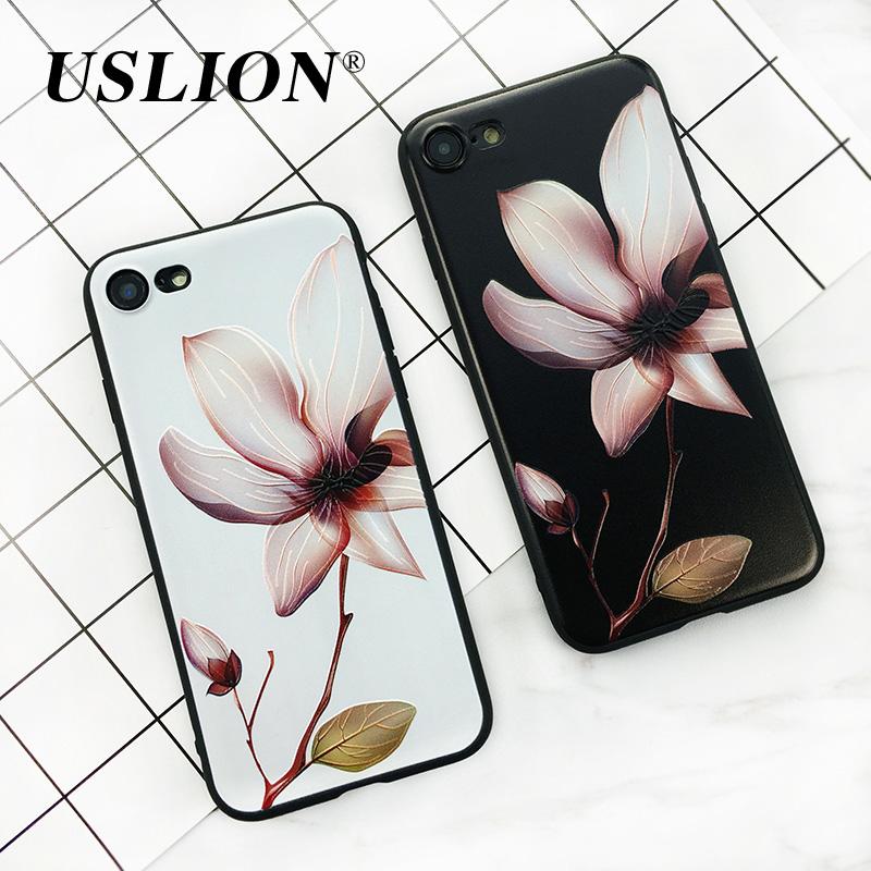 Fashion 3D White Flower Paint Case Vintage Soft TPU Back Cover Cases Coque For iPhone *20% OFF* - ColaPa - Discover Hot Mobile Accessories Online