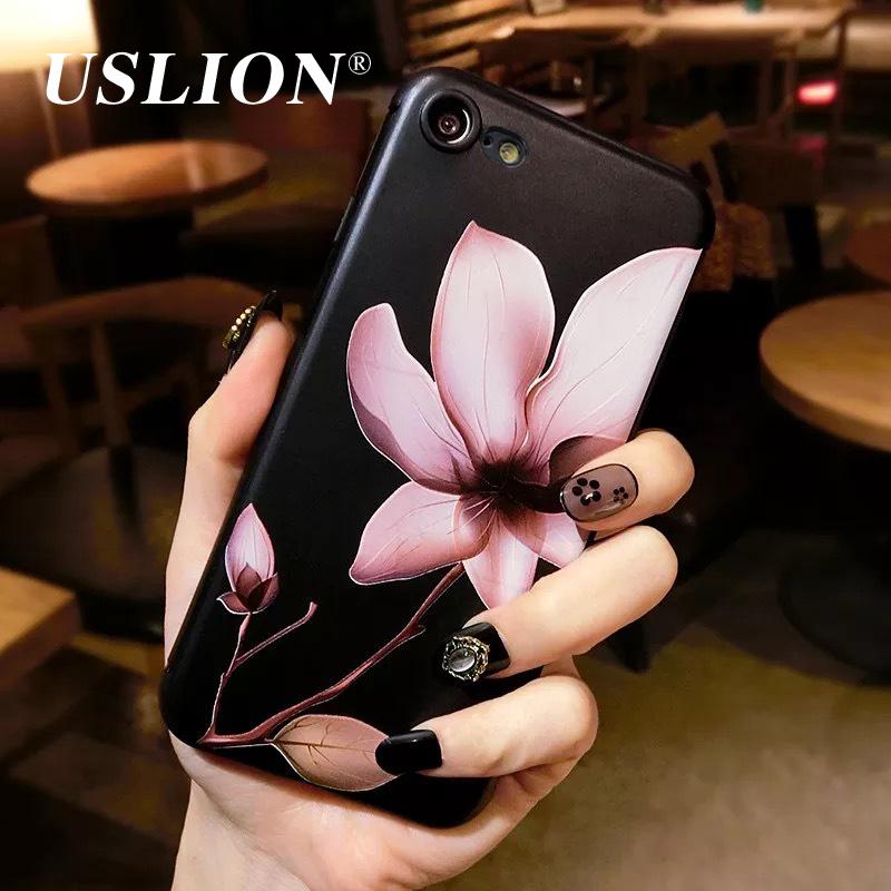 Fashion 3D White Flower Paint Case Vintage Soft TPU Back Cover Cases Coque For iPhone *20% OFF* - ColaPa - Discover Hot Mobile Accessories Online