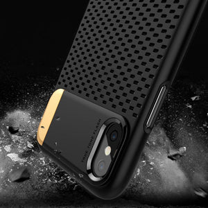Honeycomb Hollow Heat Dissipation Plastic hard PC +Metal Stand Case For iPhone