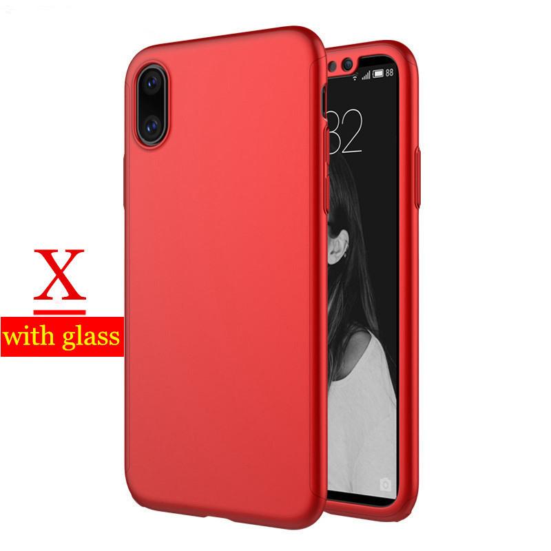 New cover front back full protect with screen protector glass for iphone X
