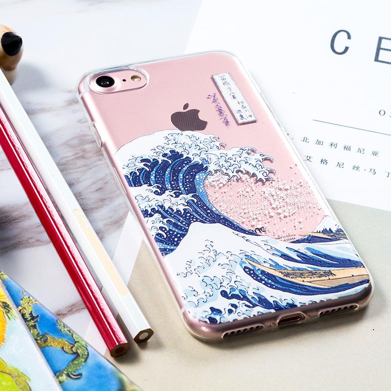 Relief Phone Case for iPhone 6s 6 Plus Case Emboss Artistic Van Gogh Starry Night Soft for iPhone X iPhone 8 7 Plus Case