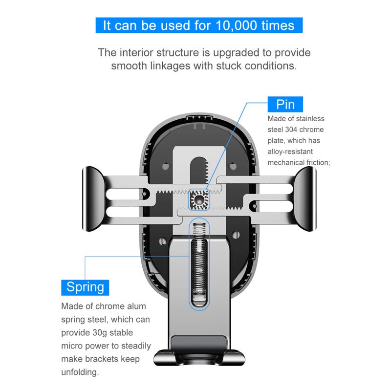 Car Mount Qi Wireless Charger For iPhone X 8 Plus Quick Charge Fast Wireless Charging Car Holder Stand For Samsung S9 S8