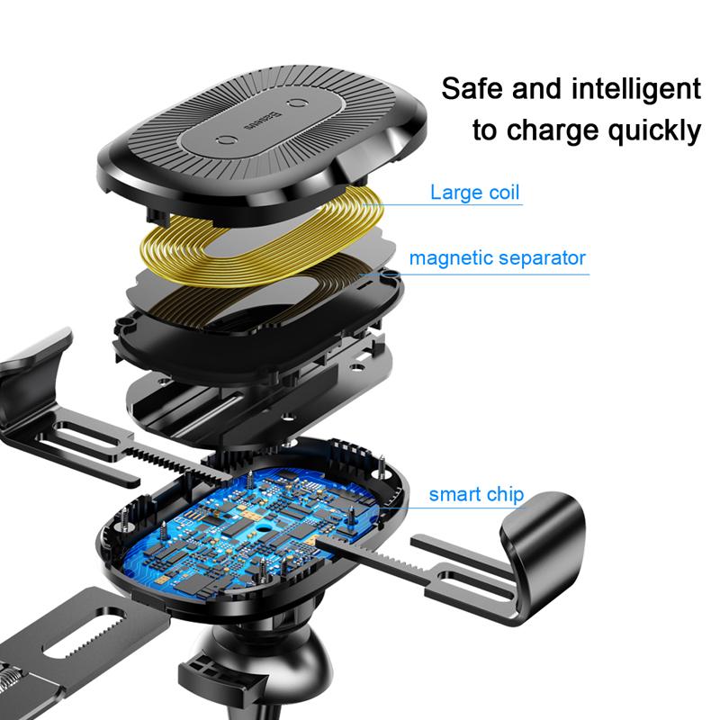 Car Mount Qi Wireless Charger For iPhone X 8 Plus Quick Charge Fast Wireless Charging Car Holder Stand For Samsung S9 S8