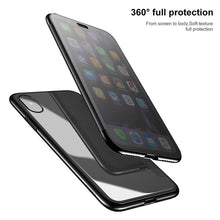 Load image into Gallery viewer, Flip Phone Case For iPhone X Touchable Tempered Glass Cover + TPU Soft Back Shell Case For iPhone