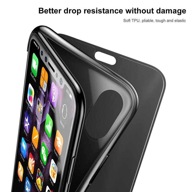 Flip Phone Case For iPhone X Touchable Tempered Glass Cover + TPU Soft Back Shell Case For iPhone