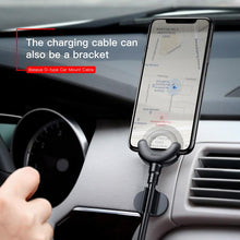 Load image into Gallery viewer, USB Cable With Car Phone Holder For iPhone 360 Degree GPS Phone Stand Car Mount Bracket Cable 2.1A Fast Charging Cable