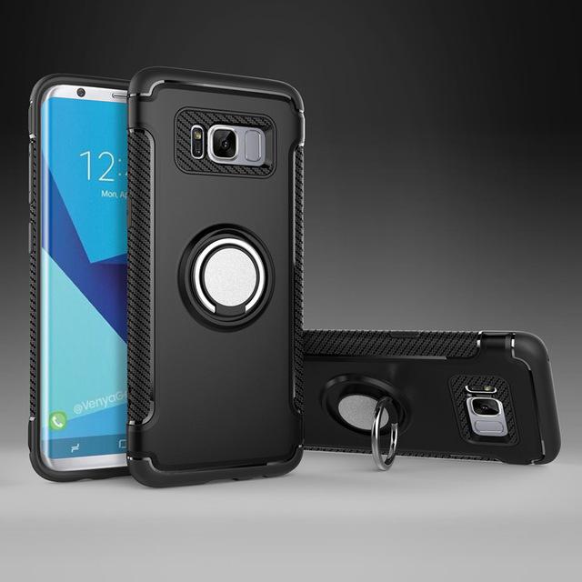 Car Holder Stand Magnetic Suction Ring Bracket Hybrid PC + TPU Armor Cover
