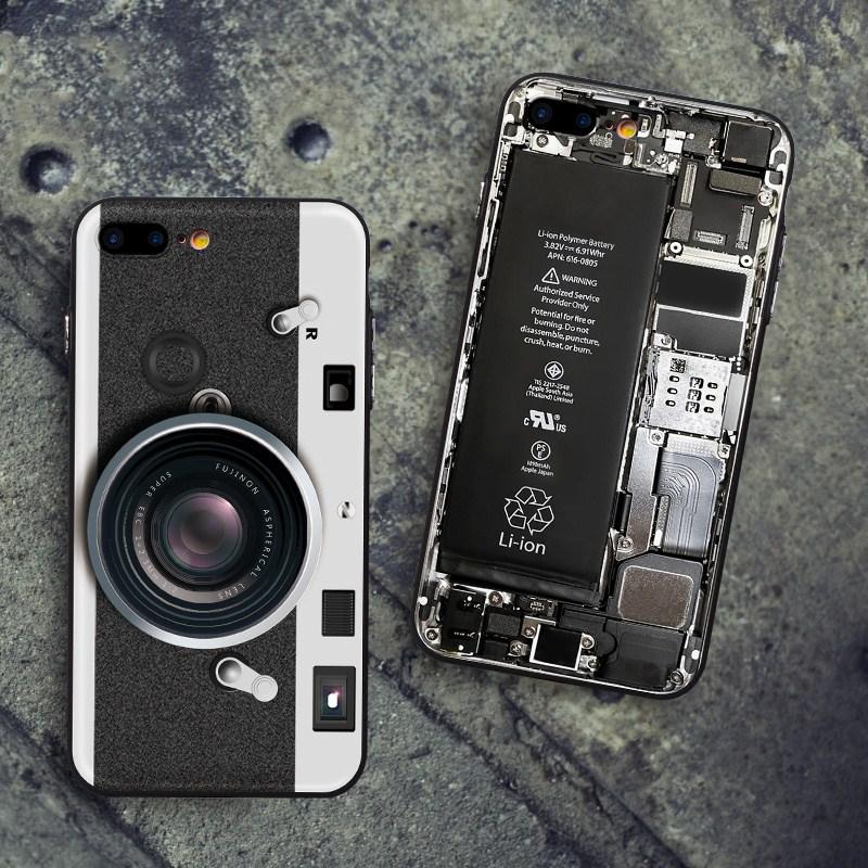 Cool Vintage Pattern Case For iPhone 6 6s 7 8 7Plus 6plus 8plus Fashion Broken Camera Radio Cassette Hard PC Protective Shell