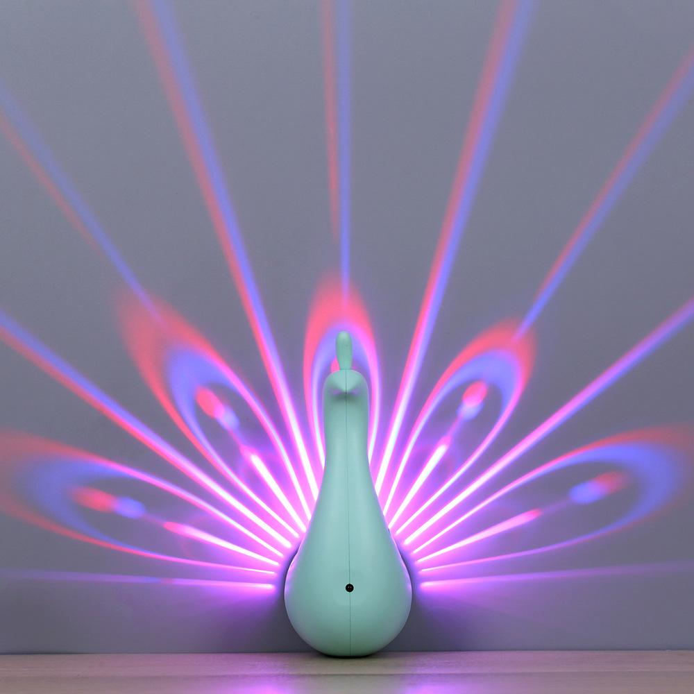 Creative Led Peacock Light Wall Lamp Remote-controlled For Bedroom Bedside Background Channel Staircase Decor Romantic Home