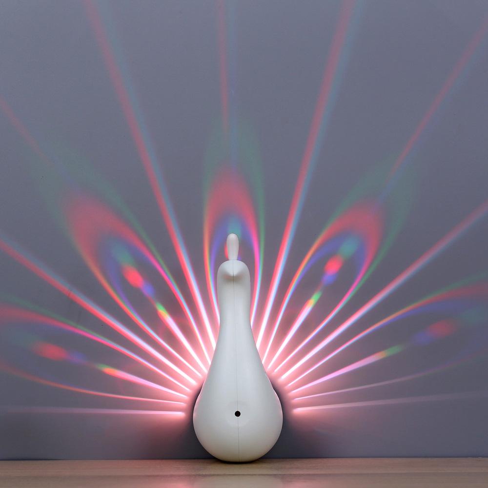Creative Led Peacock Light Wall Lamp Remote-controlled For Bedroom Bedside Background Channel Staircase Decor Romantic Home