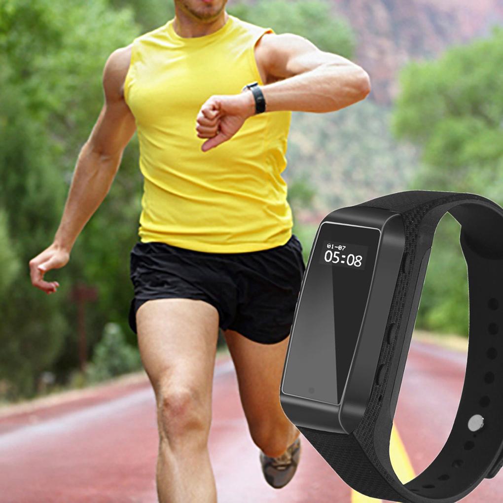 Video Recording Adjustable Wristband Smart Bracelet HD 1080P Mini DVR Wearable Camera with Steps Tracking