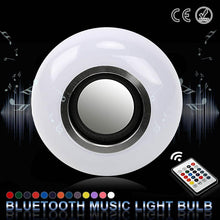 Load image into Gallery viewer, Smart Wireless Bluetooth Speaker Music Playing LED RGB Music Bulb Colorful Dimmable 12W LED Bulb Lampada For Holiday Light