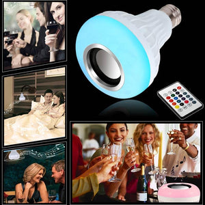 Smart Wireless Bluetooth Speaker Music Playing LED RGB Music Bulb Colorful Dimmable 12W LED Bulb Lampada For Holiday Light