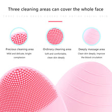 Load image into Gallery viewer, Facial Cleansing Brush Sonic Vibration Face Cleaner Silicone Waterproof Deep Pore Cleaning Electric Face Cleanser Massage Brush