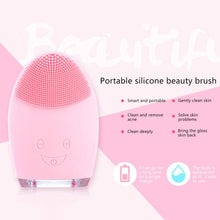 Load image into Gallery viewer, Facial Cleansing Brush Sonic Vibration Face Cleaner Silicone Waterproof Deep Pore Cleaning Electric Face Cleanser Massage Brush