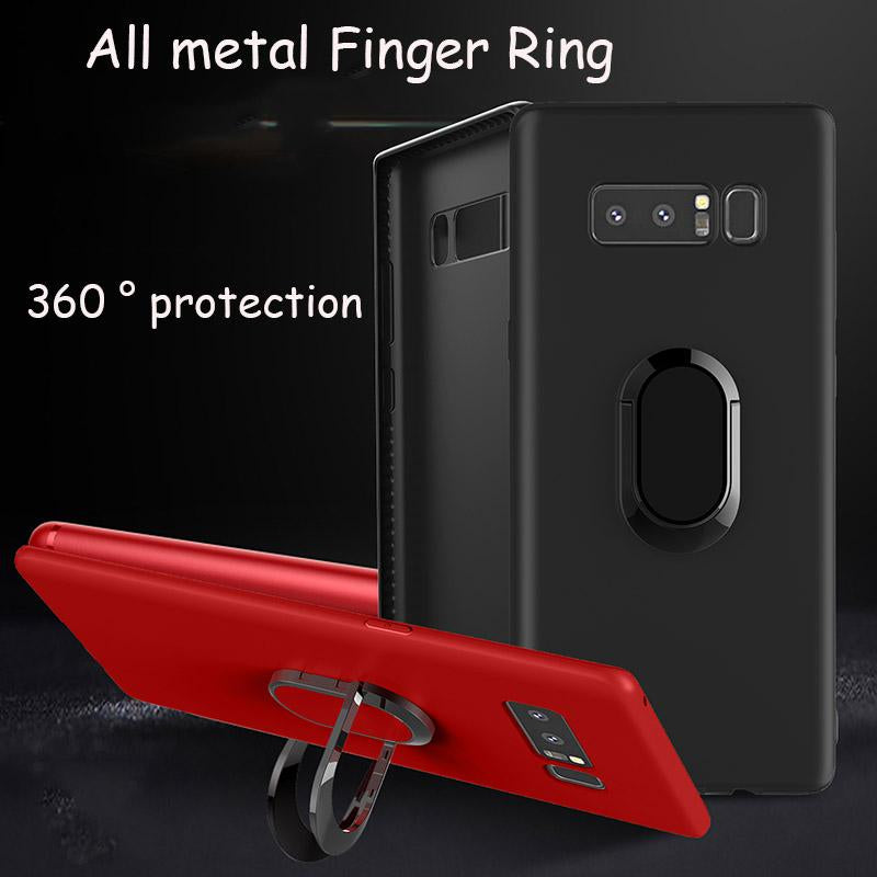 Car Holder Stand Magnetic Suction Bracket Finger Ring TPU Case For Samsung