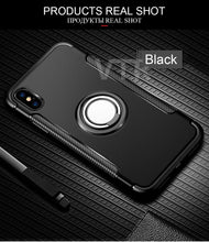 Charger l&#39;image dans la galerie, Luxury Shockproof Metal Ring Phone case Matte hard + silicone Soft cover