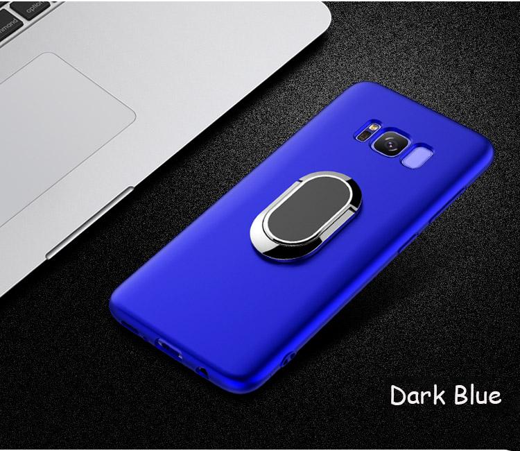 Car Holder Stand Magnetic Suction Bracket Finger Ring TPU Case For Samsung