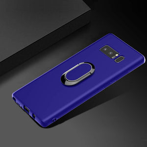 Car Holder Stand Magnetic Suction Bracket Finger Ring TPU Case For Samsung