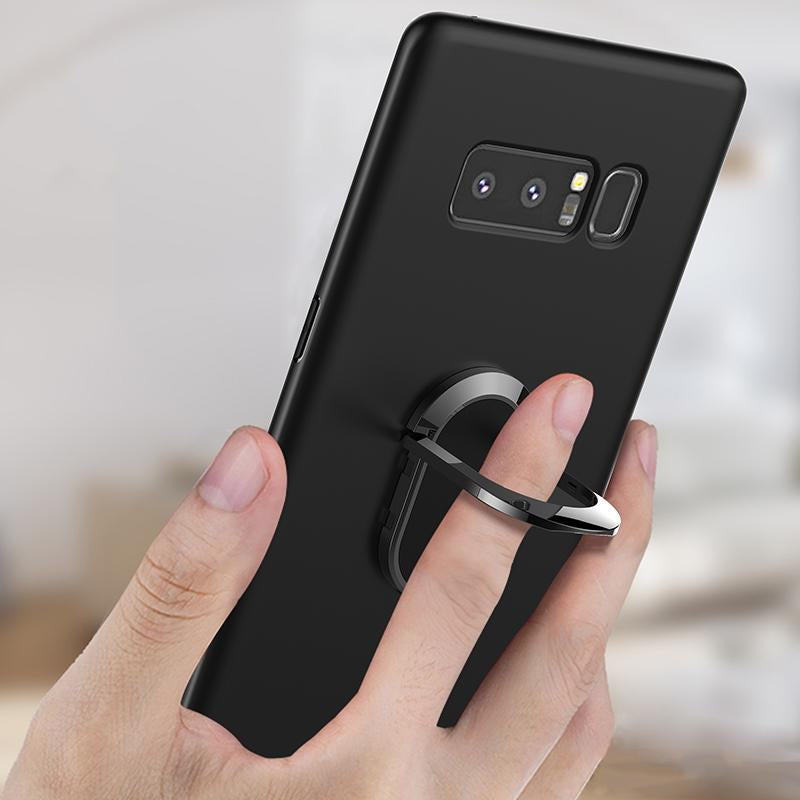 Car Holder Stand Magnetic Suction Bracket Finger Ring TPU Case For Samsung