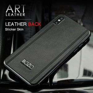 Luxury Leather Back Body Sticker Skin For iphone X 7 8 7plus 8plus Protector Film Mobile Phone Stickers for iphone X 10