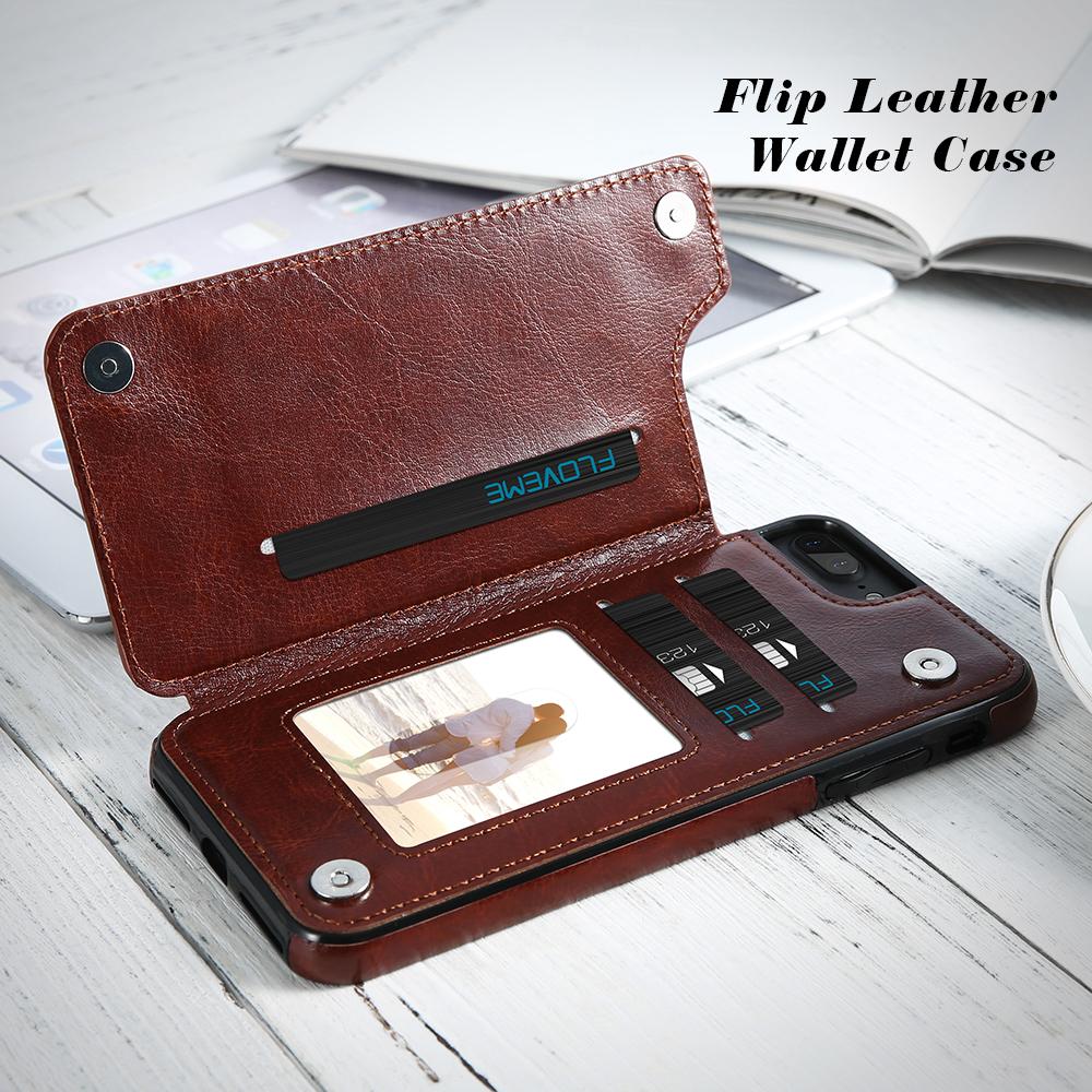 Retro PU Leather Case For iPhone X 6 6s 7 8 Plus Multi Card Holders Case Cover For iPhone 8 7 6 6s Plus X Phone Shells