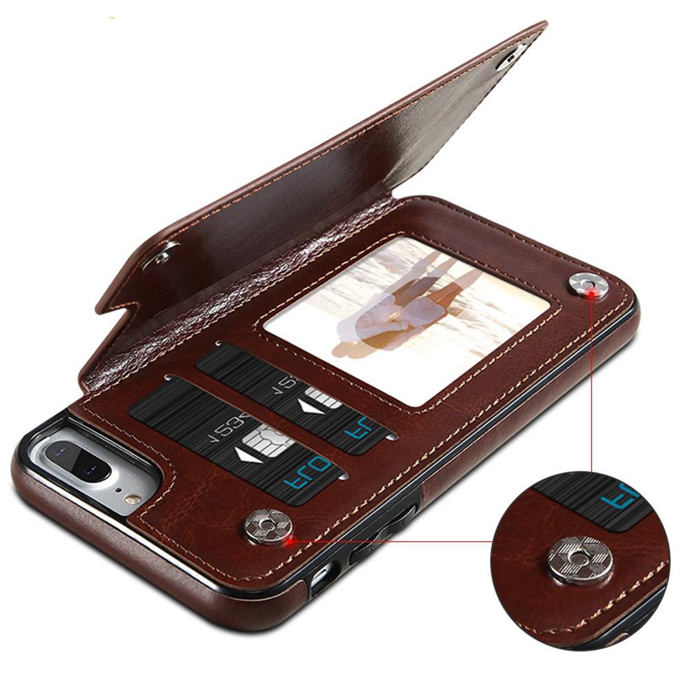 Retro PU Leather Case For iPhone X 6 6s 7 8 Plus Multi Card Holders Case Cover For iPhone 8 7 6 6s Plus X Phone Shells