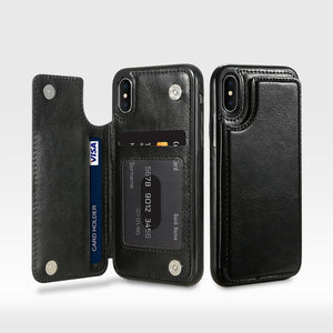 Retro PU Leather Case For iPhone X 6 6s 7 8 Plus Multi Card Holders Case Cover For iPhone 8 7 6 6s Plus X Phone Shells