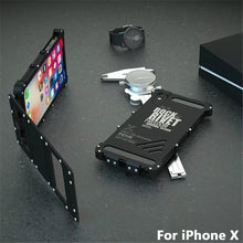 Load image into Gallery viewer, Luxury Doom Armor Shock Drop proof  Stainless steel metal flip case for iphone