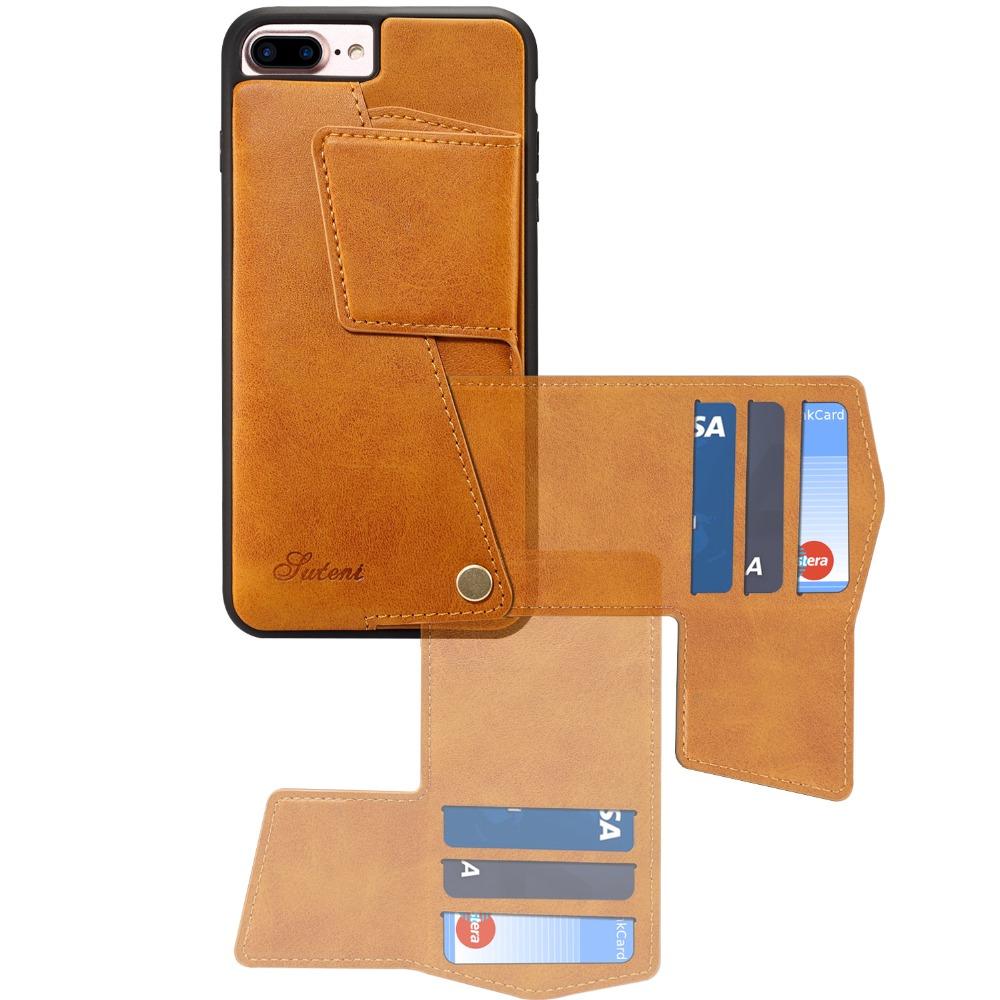 Luxury Rotating Flip Leather Case for iPhone 7 8 Plus Card Slot Back Case PU Leather Cover for iPhone 6 6S Plus Vintage Coque