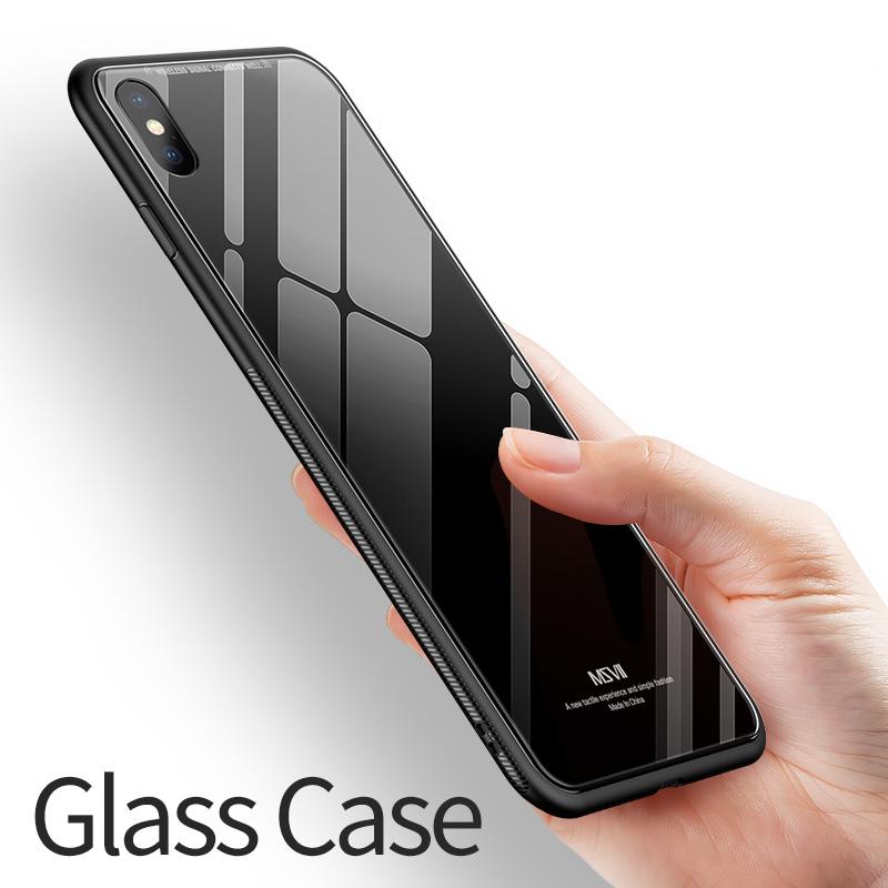Luxury Soft TPU+Rigid Glass PC Back Cove Case For iPhone 8 Plus 7 Plus 10
