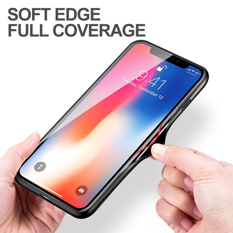 Luxury Soft TPU+Rigid Glass PC Back Cove Case For iPhone 8 Plus 7 Plus 10