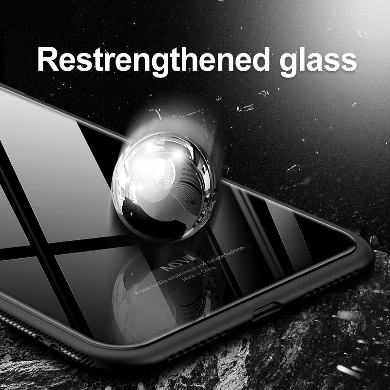 Luxury Soft TPU+Rigid Glass PC Back Cove Case For iPhone 8 Plus 7 Plus 10
