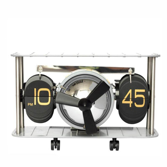 New 2018 Retro Airplane Propellor Airscrew Retro Auto Balance Flip Clock Desk Table Down Page Internal Gear Operated Clock