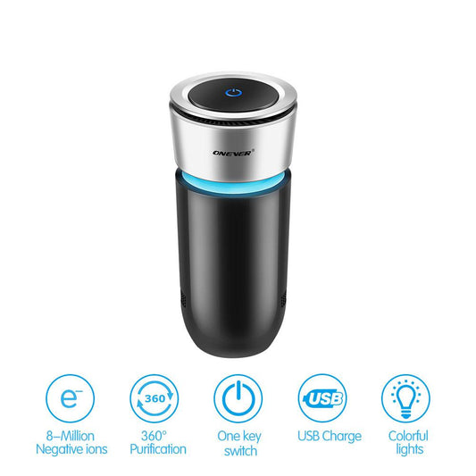 Car Ozone Ionic Air Purifier Air Cleaner Remove Smoke Odor Bacteria Mini Ozone Purifier Function with Car Phone Charge