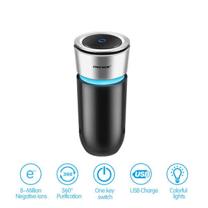 Car Ozone Ionic Air Purifier Air Cleaner Remove Smoke Odor Bacteria Mini Ozone Purifier Function with Car Phone Charge