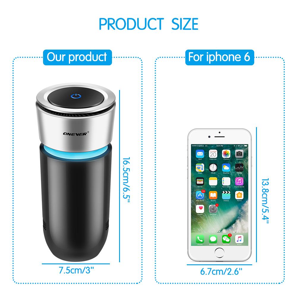 Car Ozone Ionic Air Purifier Air Cleaner Remove Smoke Odor Bacteria Mini Ozone Purifier Function with Car Phone Charge