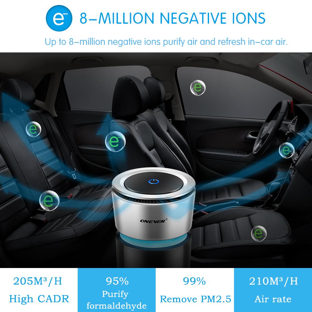 Car Ozone Ionic Air Purifier Air Cleaner Remove Smoke Odor Bacteria Mini Ozone Purifier Function with Car Phone Charge